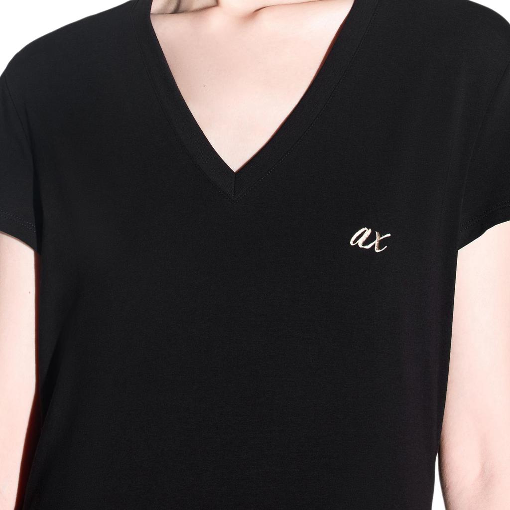 Armani Exchange Cotton Slim Fit V-Neck Short Sleeve T-Shirt Women Tops XW002765-AF16294-UC001