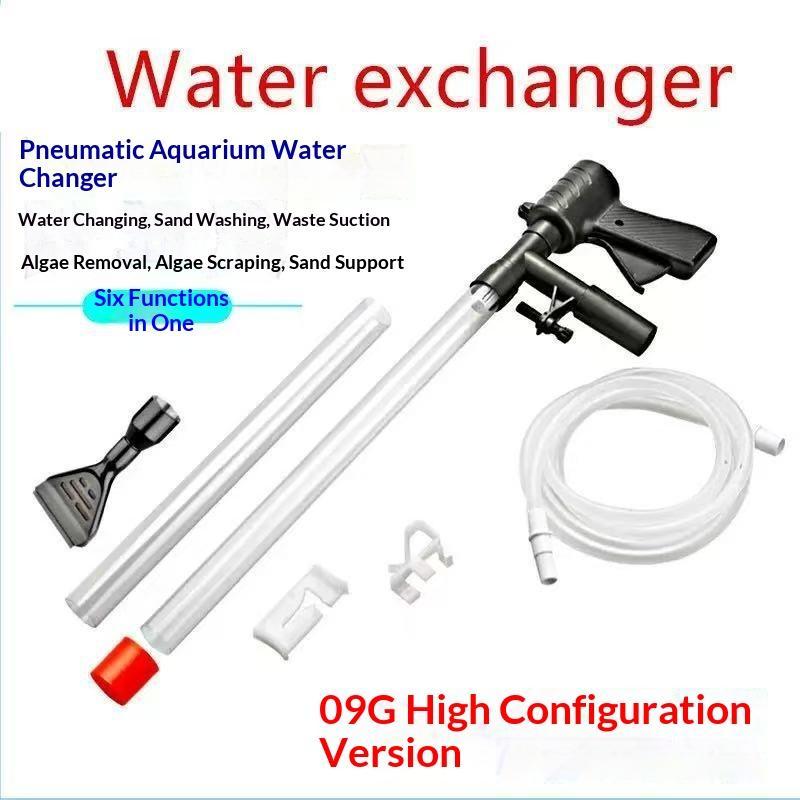 Multifunctional Aquarium Water Changer with Gravel Cleaner Fish Waste Suction for Small Desktop Large Floor Fish Tanks