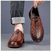 Fashion Retro Leather Slip-on Business Dress Shoes for Men Designer Soft-soled Loafers Male Spring Autumn Light Driving Shoes Man