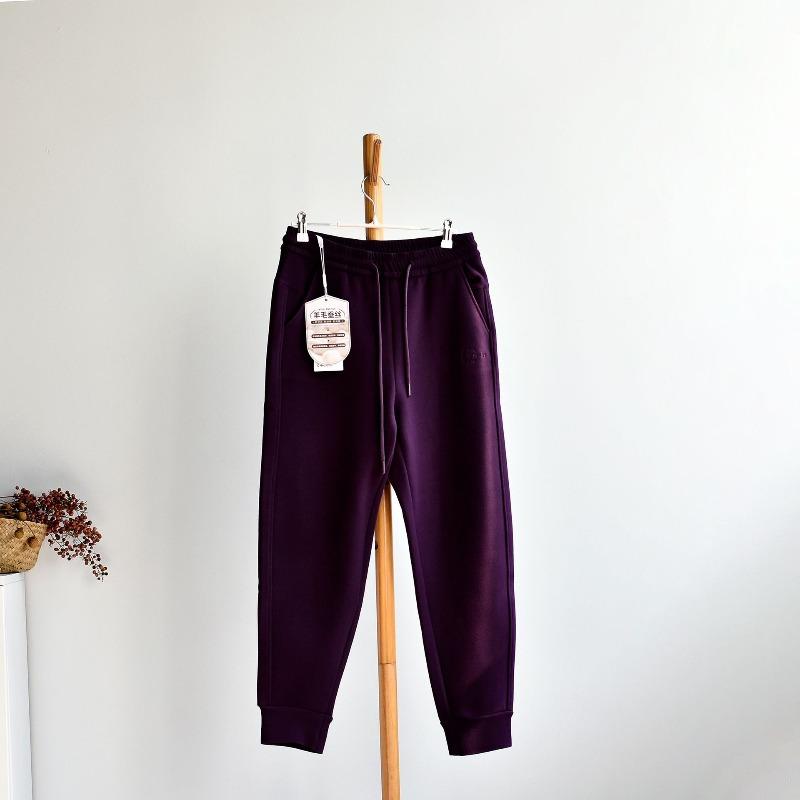 

[Double Warm Windproof Pants] Women s Wear Dongxin Ke Extra Thick Wool Silk Tie Foot Sports Loose Casual Pants m ( 40-50kg ) фиолетовый