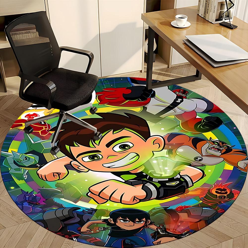 1pc Ben Tennyson Aliens Ben 10 Office Round Area Rug, Under Office Chairs Bedroom Living Room Home Decor a1022293