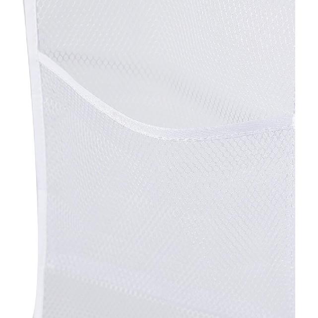 ALYER 6 Storage Pockets Hanging Mesh Shower Caddy,Space Saving Bathroom Accessories and Quick Dry Bath Organizer with Hanger,White