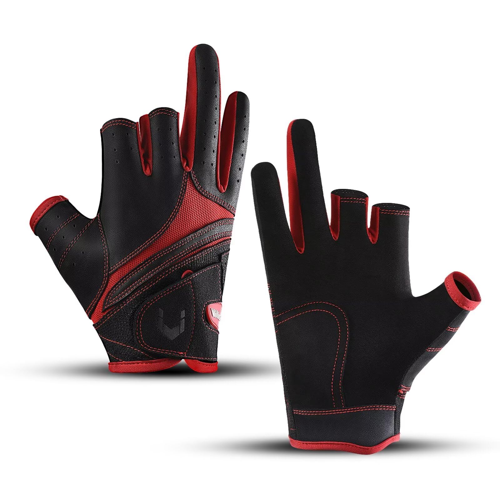 

ZVCXOE Fishing Sun for Outdoor Sizes 3-Finger Gloves, High-Grip, Protection, Breathable, Quick-Drying, Windproof, Lightweight, Breathable, Non-Slip,