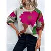 Autumn/Winter Round-neck Long-sleeved Knitted Top – Fashionable and Versatile Jacquard Casual Pullover for Women