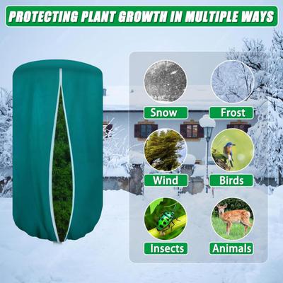 Pflanzen Frostschutzdecken mit Reißverschluss Kordelzug Abdeckung Frostschutzstoff Großer Wiederverwendbarer Pflanzenschutz Baum