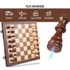 39Cm/15" Wooden Chess Set – Foldable Board, Handcrafted Pieces, Storage Slots, Gift Box, For Adults, Beginners & Tournament