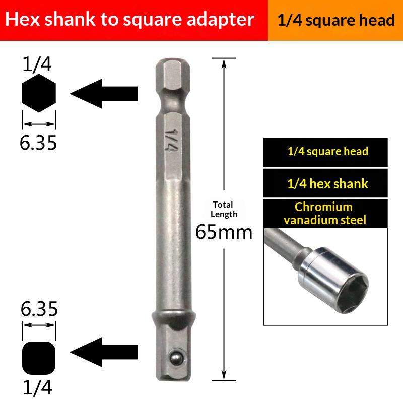1/3Pcs Power Tools Chrome Vanadium Steel Socket Adapter Seth EX Shank To 1/4 "3/8" 1/2 "Extension Drill Bits Hex Bit Set