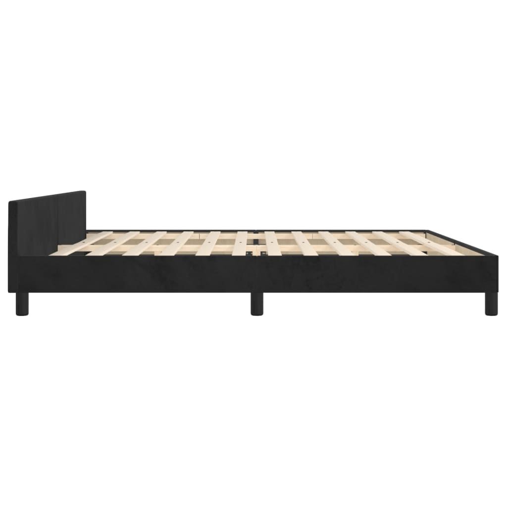 Bed Frame without Mattress Black 200x200 cm Velvet