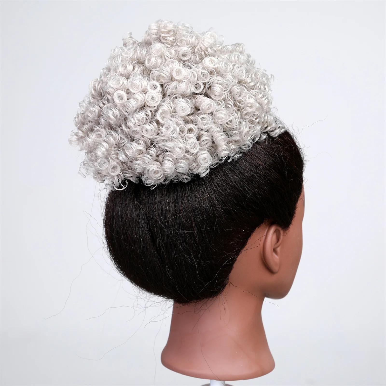 

ALAN EATON Наращивание хвоста в стиле афро с пышными шнурками для чернокожих женщин, короткая синтетическая ткань премиум-класса 45 грамм для натуральных волос, вьющиеся волосы