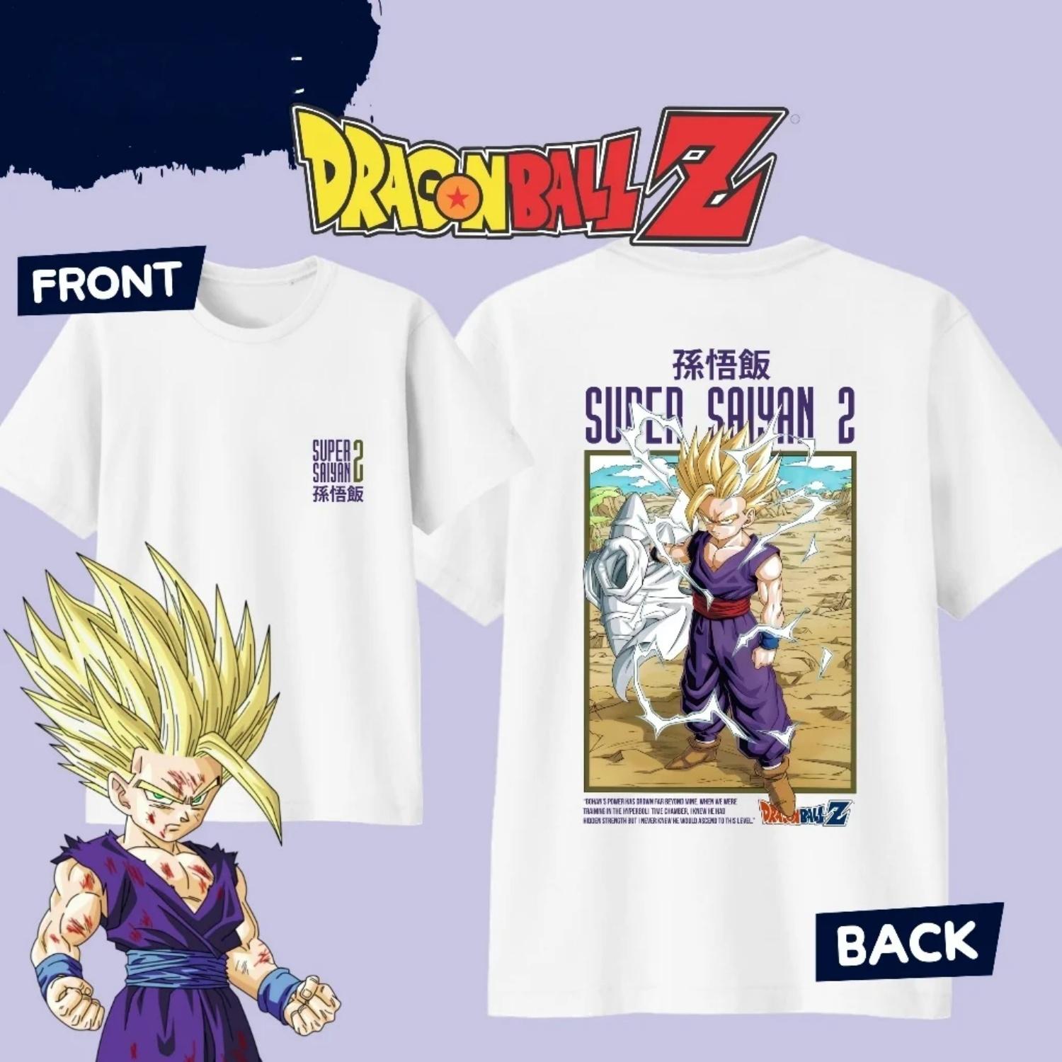 

2026 Fashion DRAGON BALL Z Oversized T-shirt SUPER SAIYAN 2 NON OFFICIAL Premium Cotton Parent-child High Quality Soft Tshirt S чёрный
