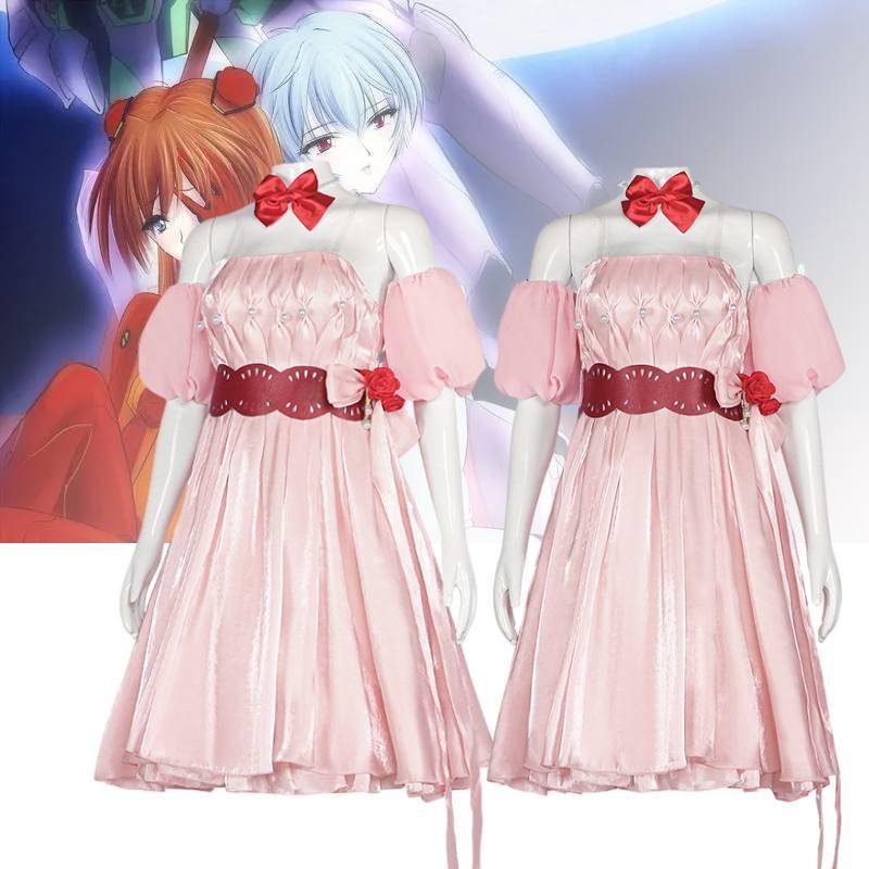 New Century Evangelion Asuka Langley Cosplay Costume By Xingzhiyuan Floral Pink Dress Set