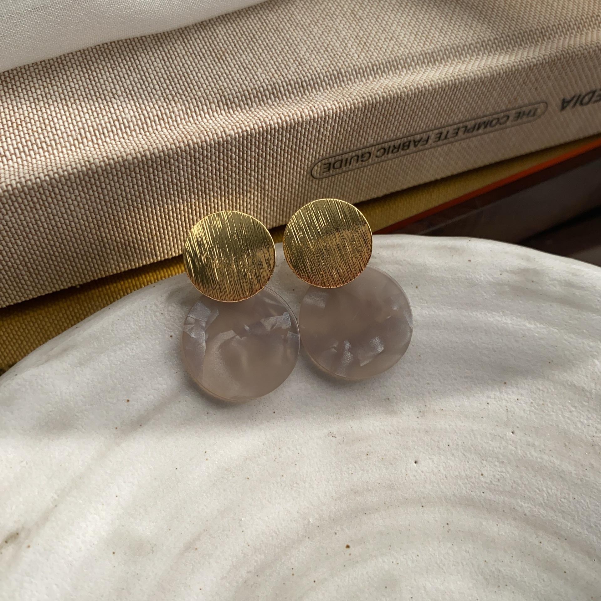 Spring colorful asymmetrical stud earrings new spring and summer retro personality simple design sense niche versatile stud earrings