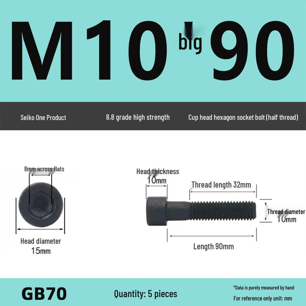 8.8 High-Strength Socket Head Cap Screw Bolt (M4-M16)