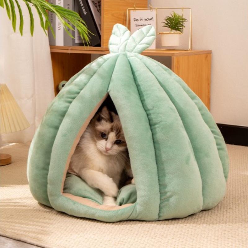 Four Seasons Universal Warm Semi-closed Pumpkin Warm Cat Nest Removable and Washable Plush Pet Nest