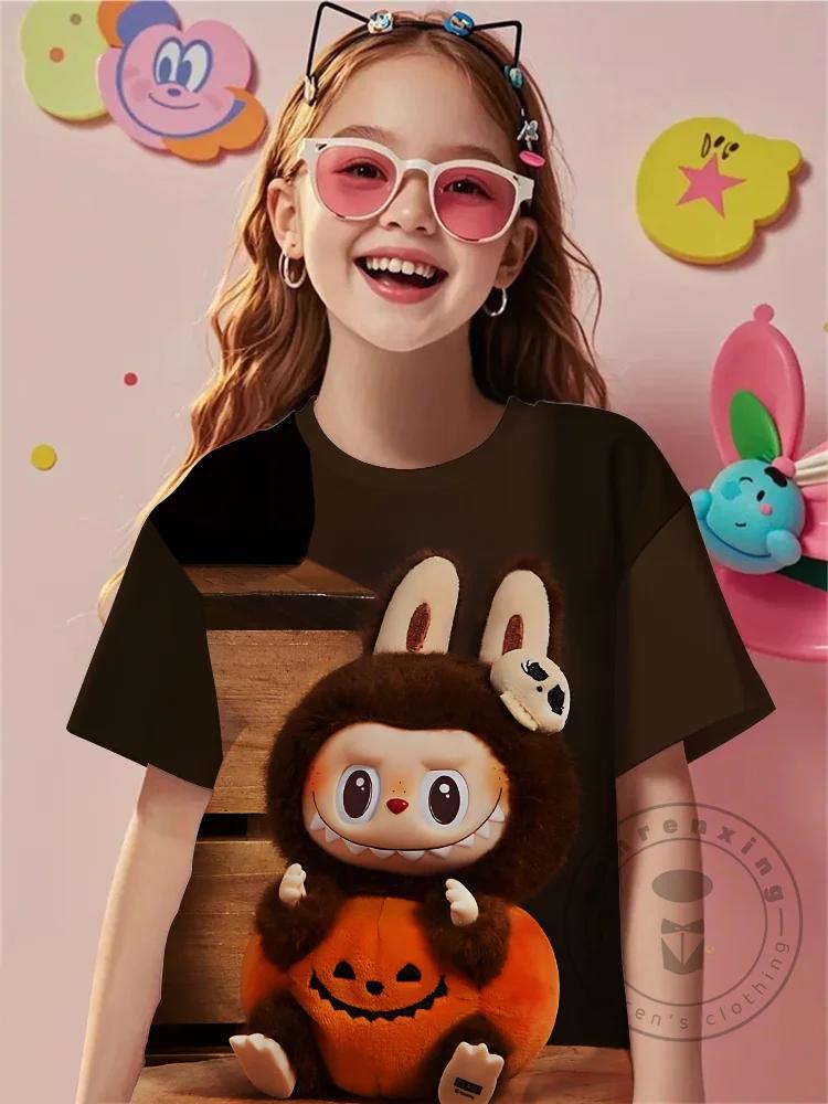 

Детская одежда с принтом Лабубу от 3 до 14 лет, мужская, для улицы, с мультяшным оригинальным крутым дизайном для детей Лабубу, футболка-топ для мальчика, девочки, ребенка 160