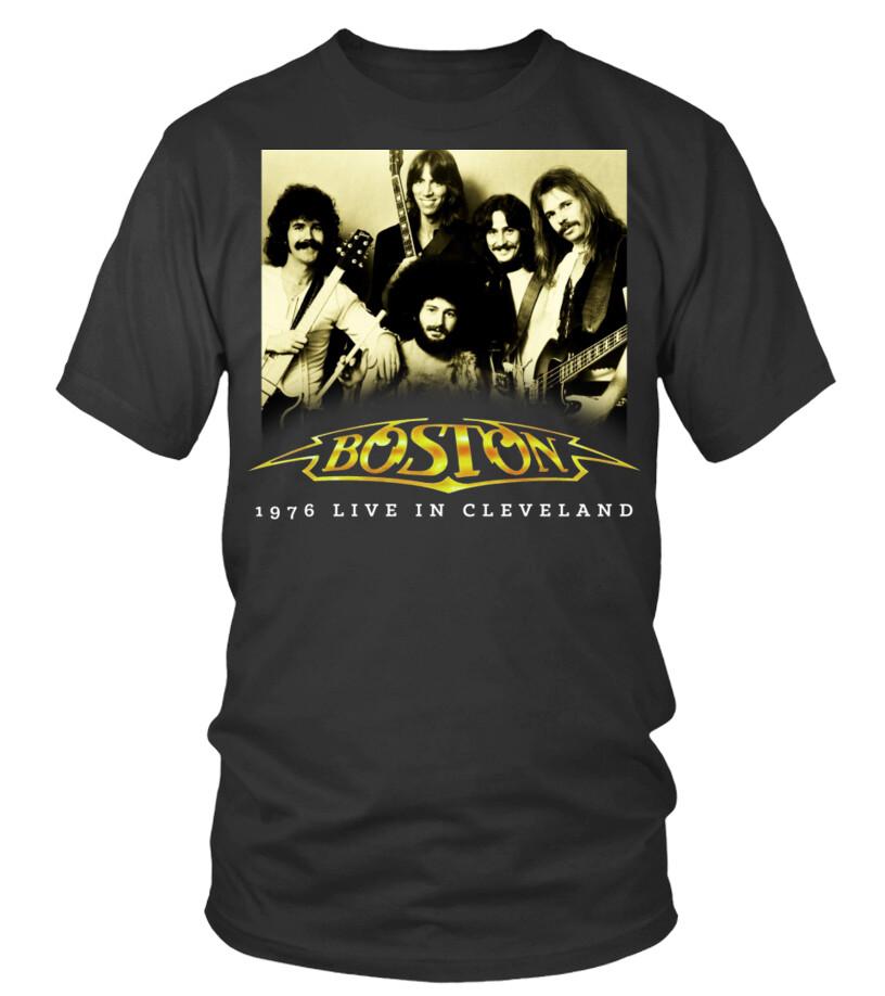 Cotton T-shirt Boston Band 1976 Live In Cleveland Tom Scholz Brad Delp S
