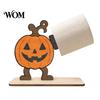 Halloween Paper Towel Holder 2Pcs Holder, Cartoon Animal Tabletop Roll Dispenser, Wooden Creative Holiday Desktop Decor Tissue Stand for Kitchen