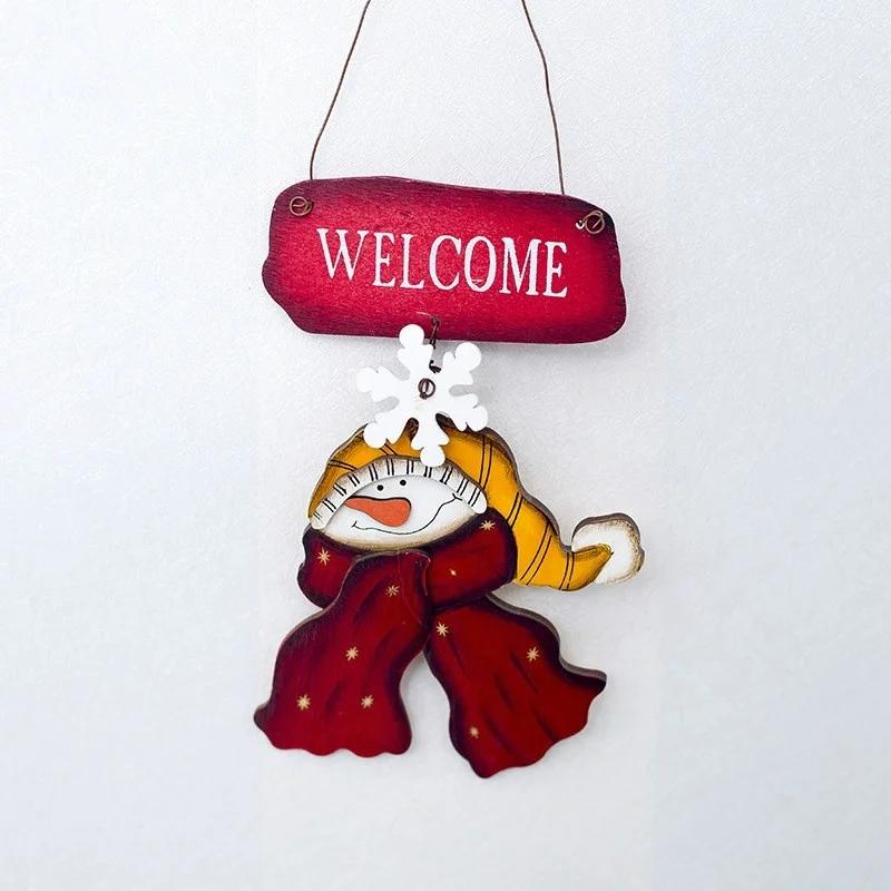 Christmas Creative Letter Listing Christmas Tree Wooden Decoration Pendant Retro Style Christmas Painted Wooden Sign Decoration