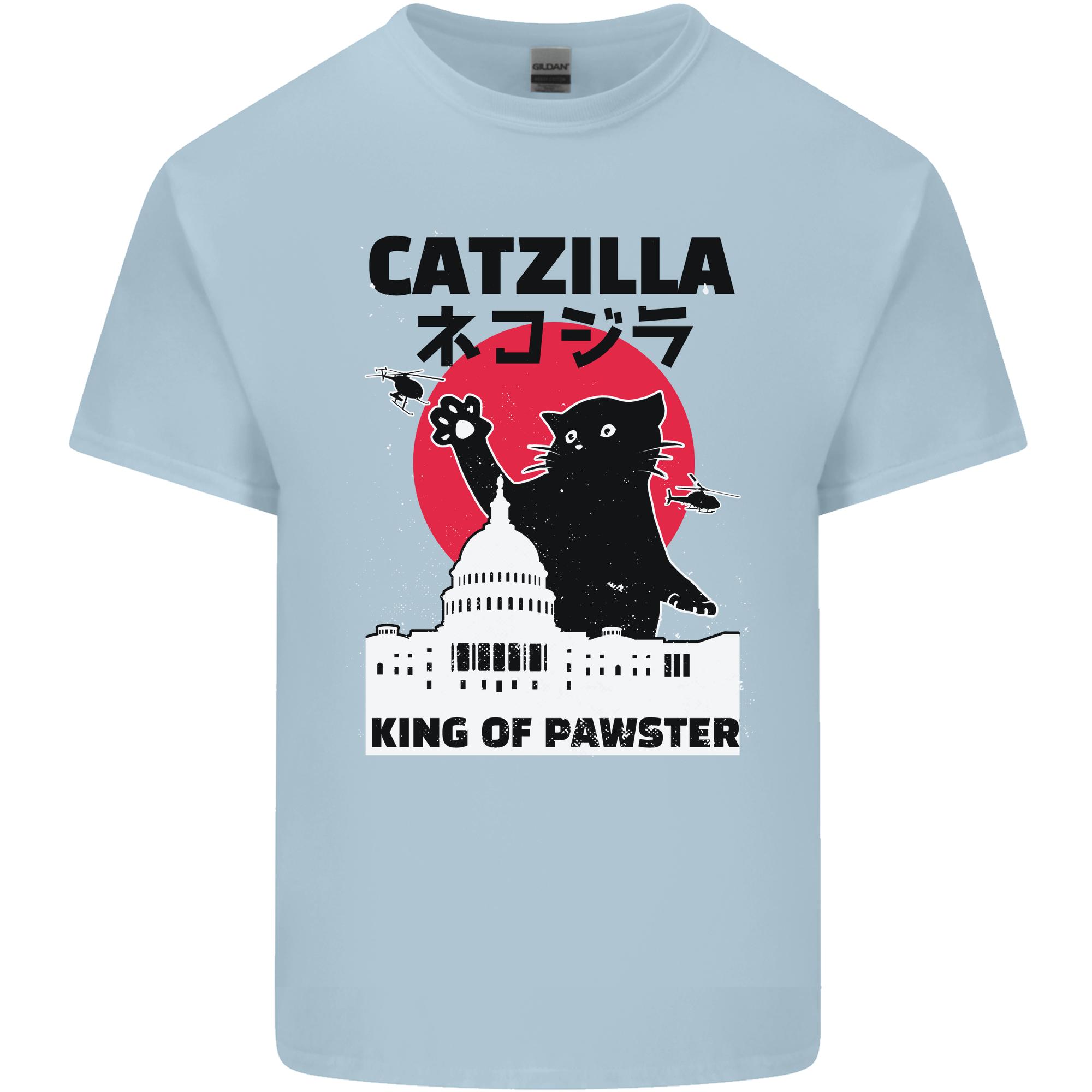 Catzilla Funny Cat Parody Unisexs Light Cotton TShirt S