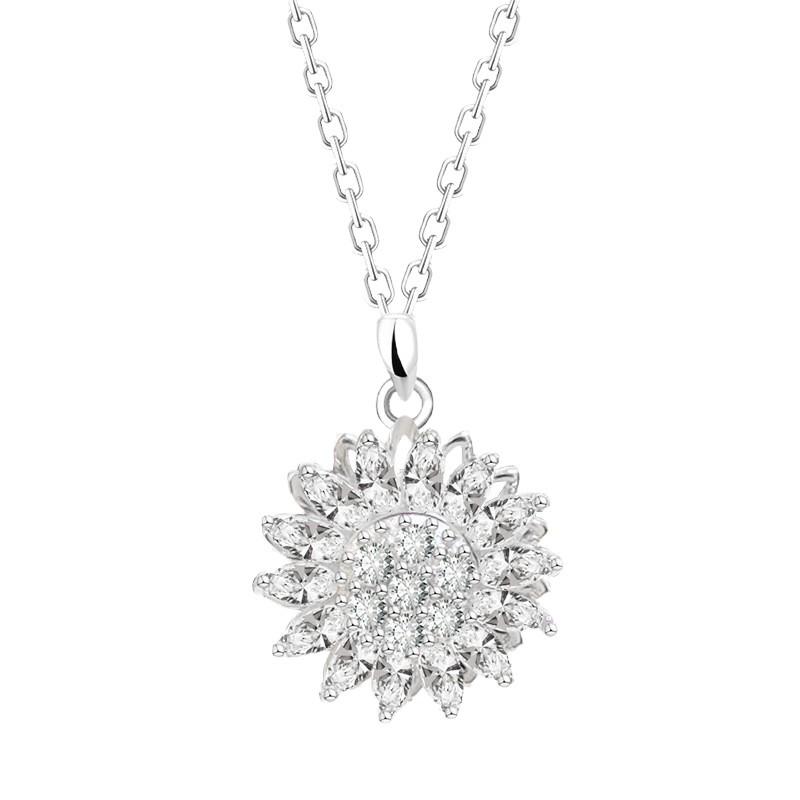 Classic Bestseller Rotating Sunflower S925 Sterling Silver Pendant Necklace - Elegant, Versatile, High-End Design