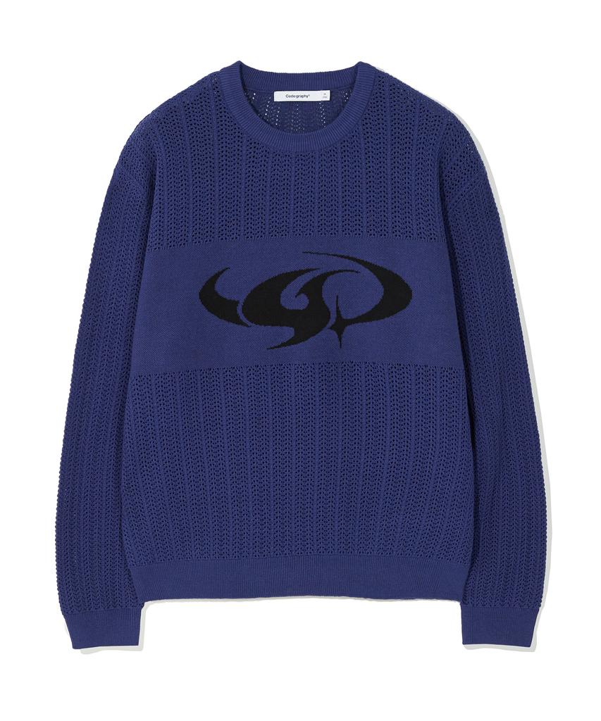 CGP Arc Logo Mesh Knit_Marineblauw