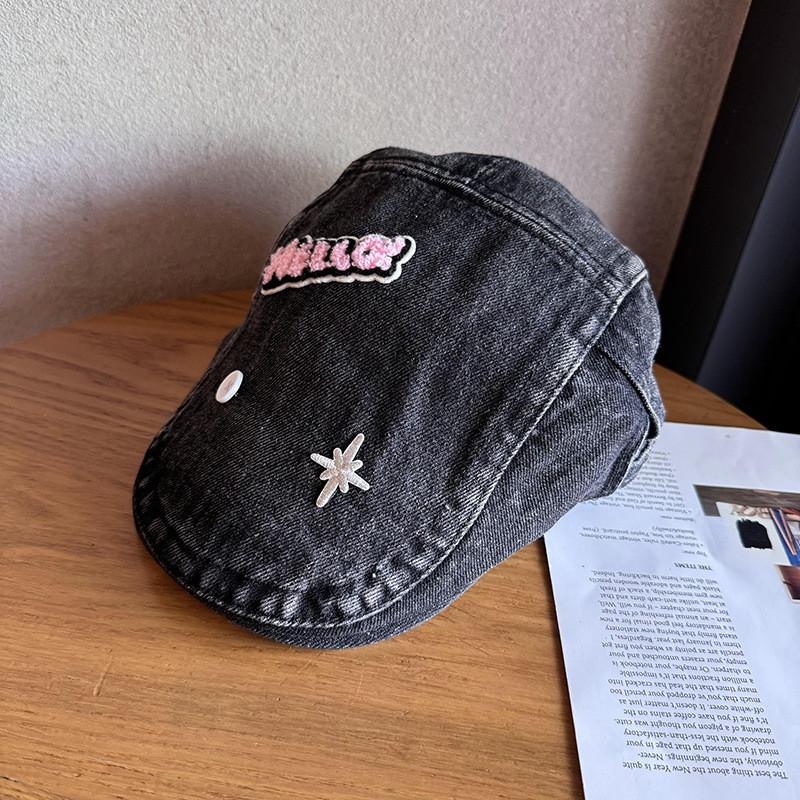 Embroidery Cotton Stars Duckbill Hat Women Sunshade Breathable Fashion Summer