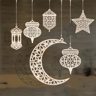 Adorno colgante de luz de luna creciente para adorno de Ramadán Eid