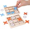 Tic Tac Toe Game Classic XOXO Board Game Family Fun Travel Toys Strategy Toys Perfect for Birthday Gifts Wooden 3x3 Grid JXB