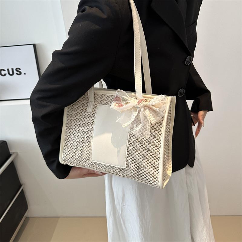 Fashionable Spring Large Tote Bag For Women With Unique Scarf And Soft Texture