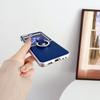 Samsung Z Flip 7 Metalllack Morandi Lederstruktur Ring Schutzhülle