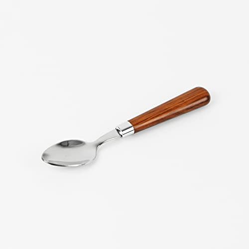 Pearl Metal Cutlery Set of 4, Wood Grain Finish, Round, Plastic Handle, B-5556
