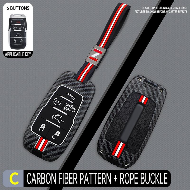 Interior Mouldings Metal Car Key Cover Fob Case Shell for Dodge Ram 1500 Pickup TRX Rebel Ram 2500 3500 4500 5500 2019 2020 2021