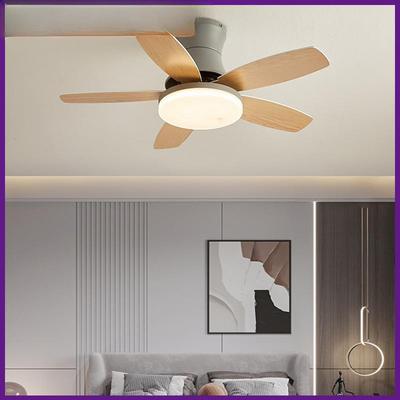 36/42/48 Inch Electric Ceiling Fan Light Full Spectrum Solid Wood Ceiling Fan Lamps Bedroom Mute LED Ceiling Fan