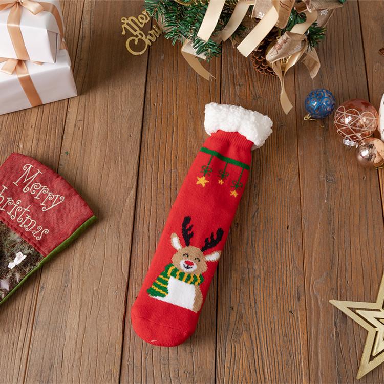 Women's Winter Christmas Stockings: Cozy Mid-Calf Snow Socks with Velvet, Perfect for Home Sleeping