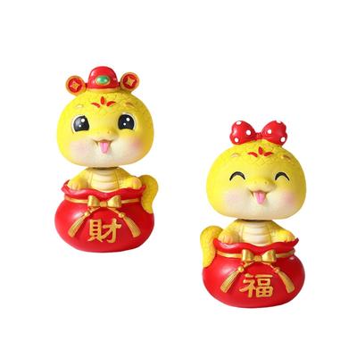 Miniature Figurine Party Figure Shaking Head Snake Car Dashboard Decoration