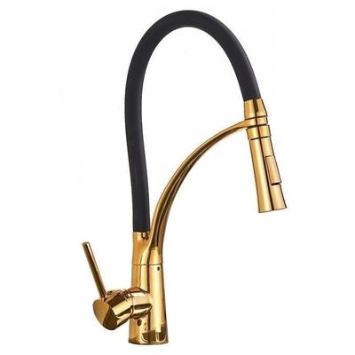Kitchen Faucet - VIKING CHOICE - Flexible - Black and Gold - Brass - Swivel Spout