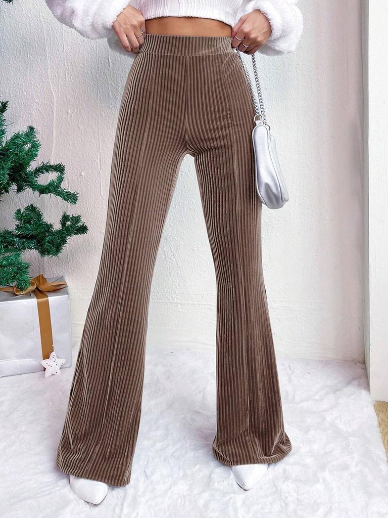 Fall Winter New European and American High Waist Corduroy Wide Leg Pants Women's Casual Wide Leg Long Leggings