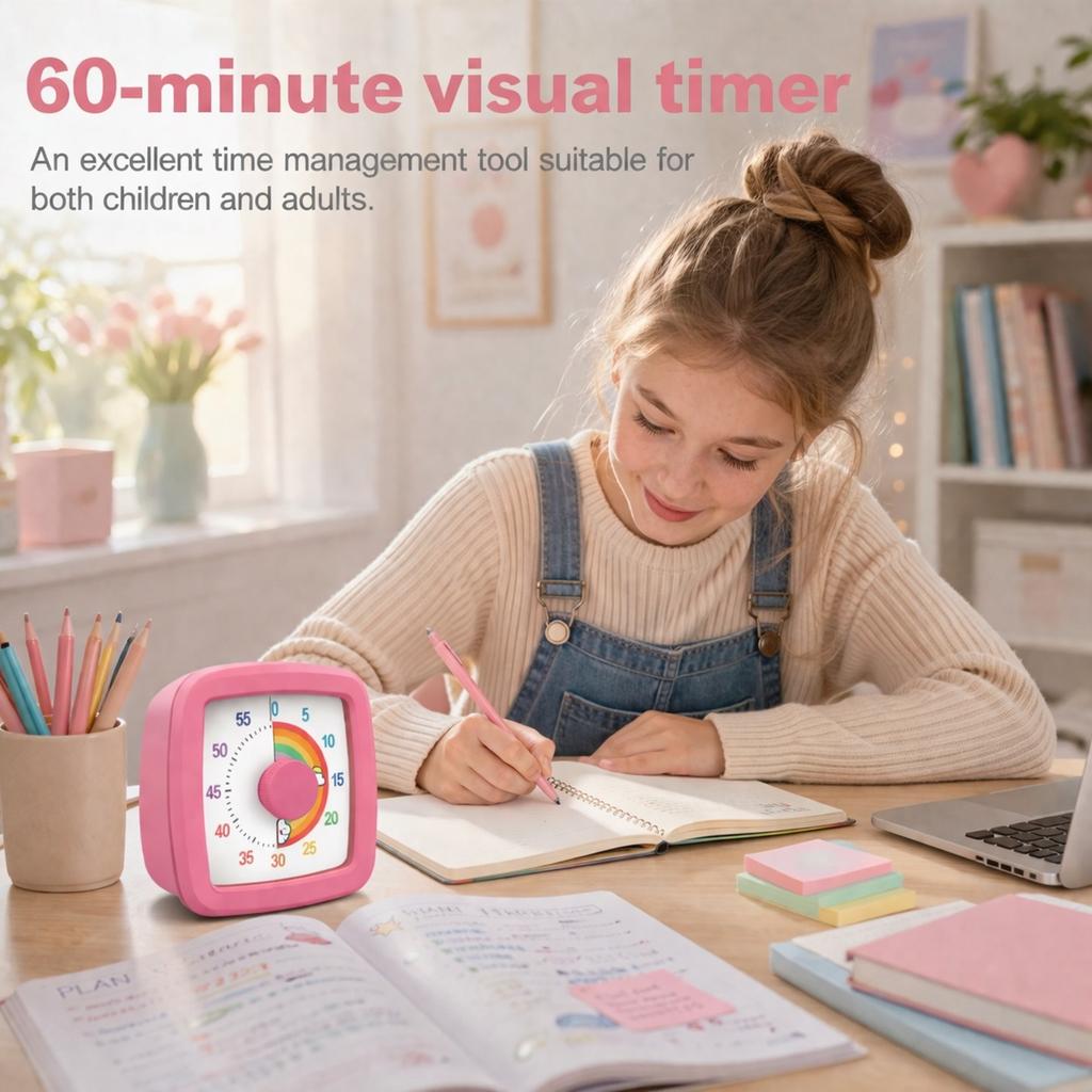 Timer Visivo Scolastico per Bambini con Luce Notturna Cronometro Digitale Timer Pomodoro per Cucina e Uso Domestico3