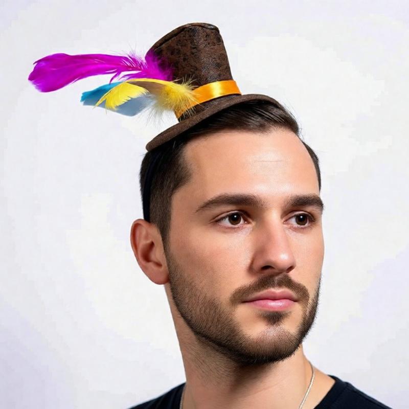 Cappelli Alti alla Moda Fasce per Capelli con Piccolo Cappello a Cilindro per Bambini e Adulti Raccolte Festiva Travestimento Cappello per Fotografia