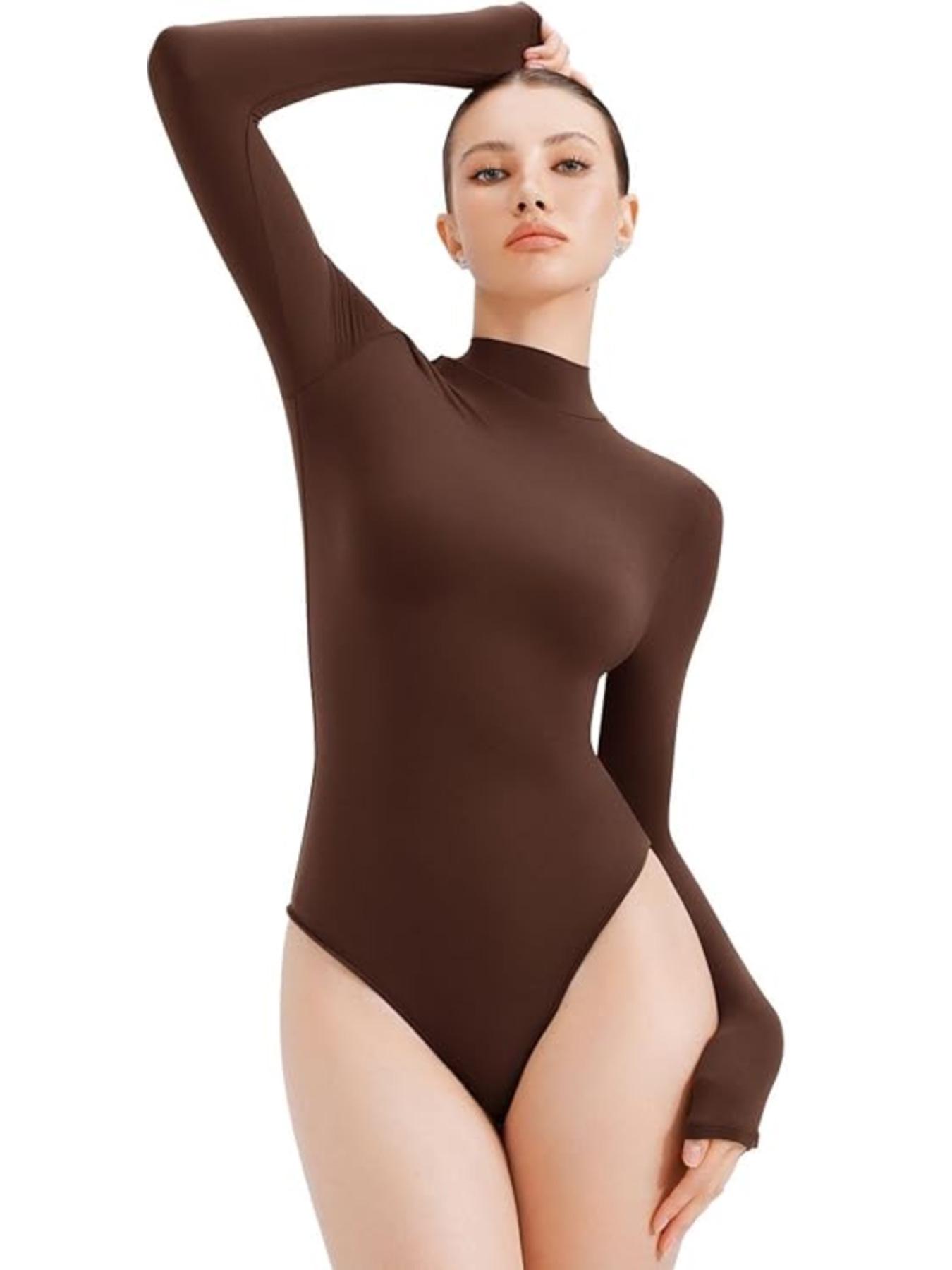 

Women s High-Neck Long-Sleeve Slimming Bodysuit - Autumn/Winter Body-Shaping and Hip-Lifting Small