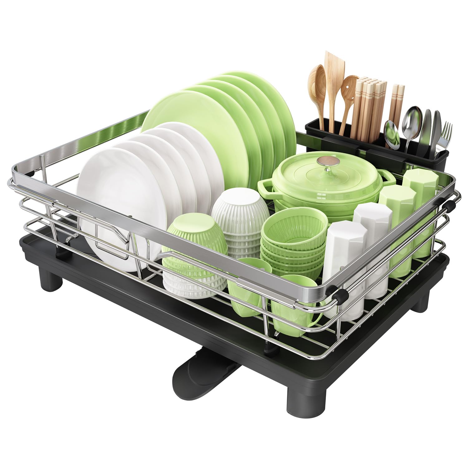 

MAJALiS Сушилка для посуды Mizukiri из нержавеющей стали над раковиной расширяемая для сушки посуды, из нержавеющей стали 304, автоматическая, большая, не ржавеющая, высокая нагрузка, для посуды