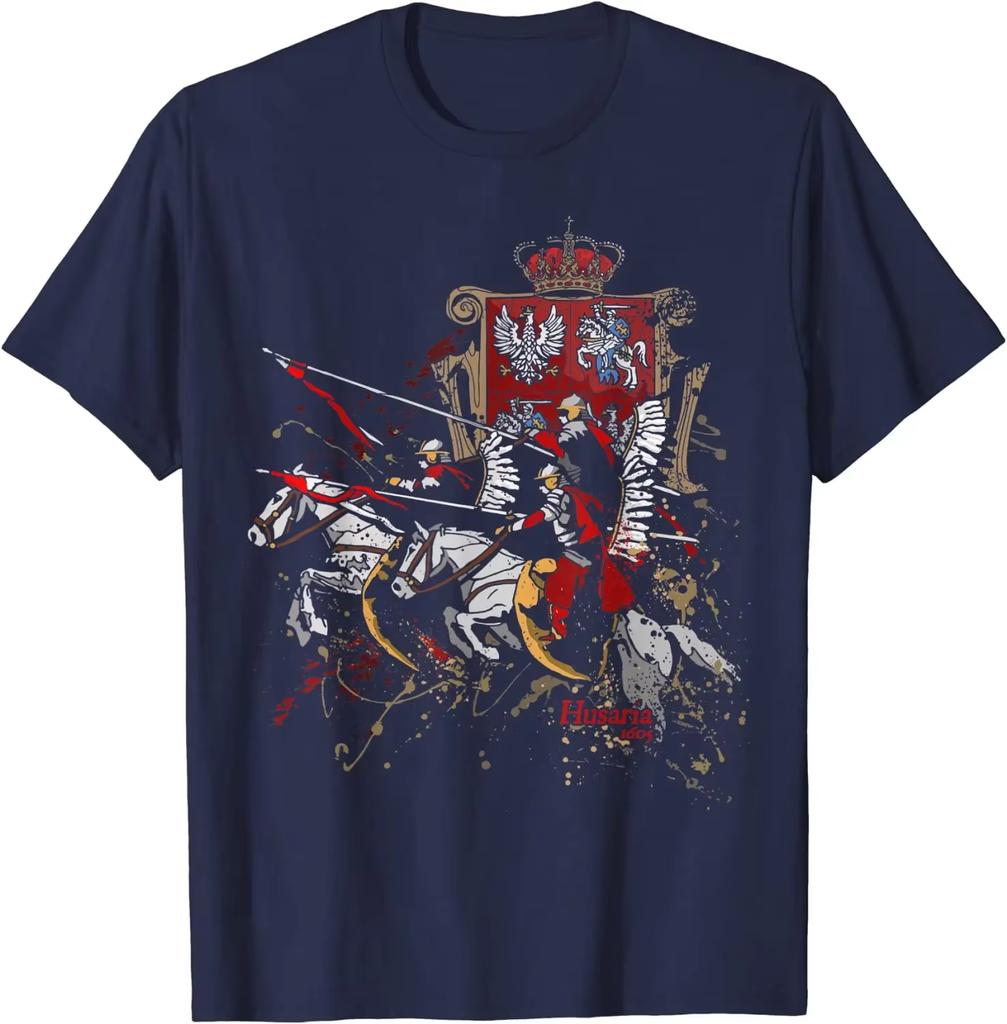 Polish Husaria History T-Shirt Cotton O-Neck Short Sleeve Summer Casual Mens T-shirt Size