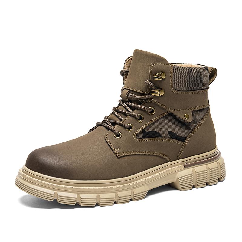 Fashion Fashion Autumn Winter High Top Shoes for Men New Designer Ankle Boots Male Casual Botas Male Lace Up Platform Motorcycle Boots