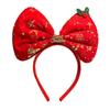 Christmas Reindeer Antler Headband for Women with Big Bow Hair Accessories Christmas Holiday Party Decor Gift