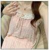2026 Summer Sweet Princess Woven Cotton Nightgown with Chest Pads – Women's Long Camisole Loungewear