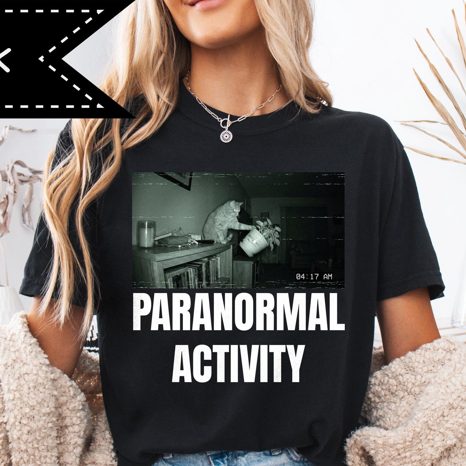 Paranormal Activity Cat Graphic T-Shirt, Vintage Y2K Grunge Cat Graphic Tee, Funny Cat Gang Comfort Colors Shirt 2XL