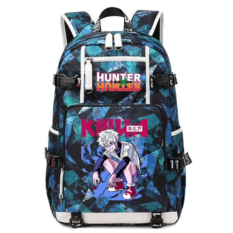 Hunter Anime School Bag Large Capacity Lightweight Student Backpack for Boys Girls Daily Use