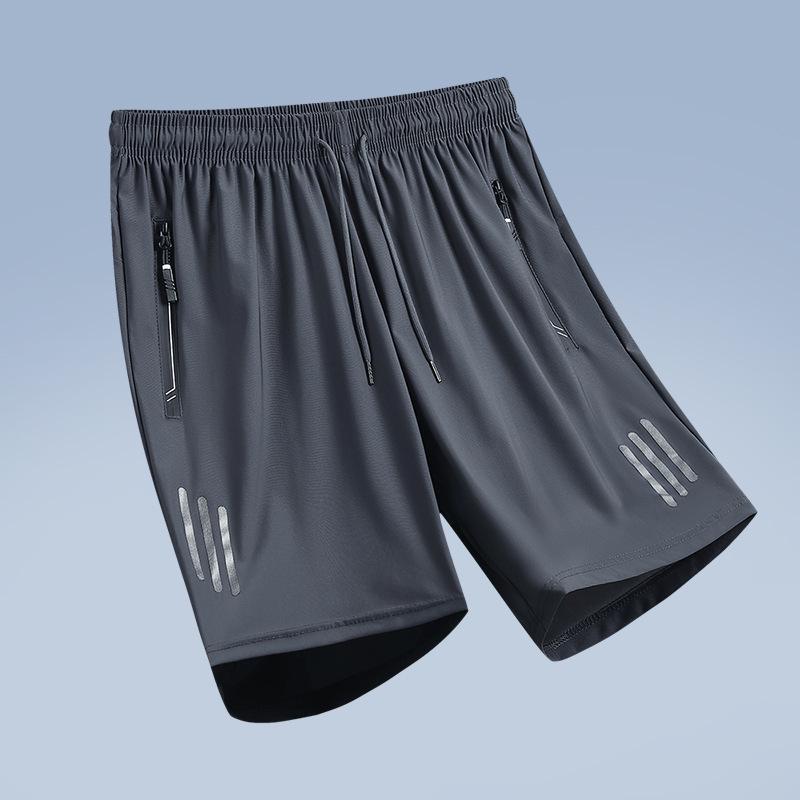 Men's Plus Size Quick-Dry Ice Silk Sports Shorts - Breathable, High Elastic Outdoor Casual Pants