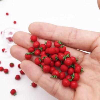 Niedliche Mini 10Stk. 1:12 skala Puppenhaus Harz Künstliche Gefälschte Miniatur Obst Tomaten Küche Lebensmittel Modell Zubehör Spielzeug Geschenk