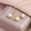 New Fashion Gold Plated Necklaces Earrings Sets For Women Female Trendy Party Jewelry Girls Daily Wear Neck Chain Earrings